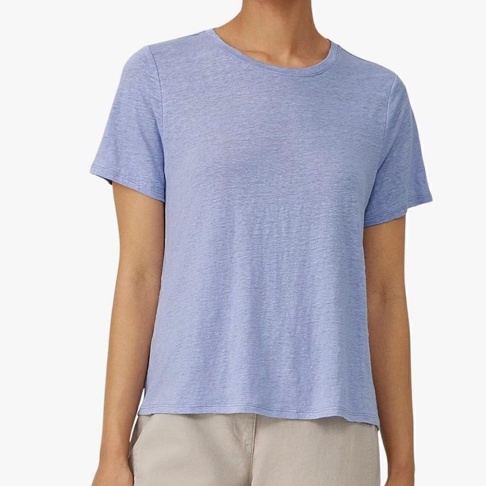 Eileen Fisher Crew Neck Short Sleeve Tee in Size Small